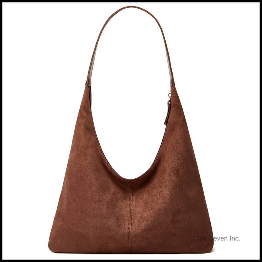 Retro Suede Tote Shoulder Bag Large Capacity Casual Work Satchel Purse